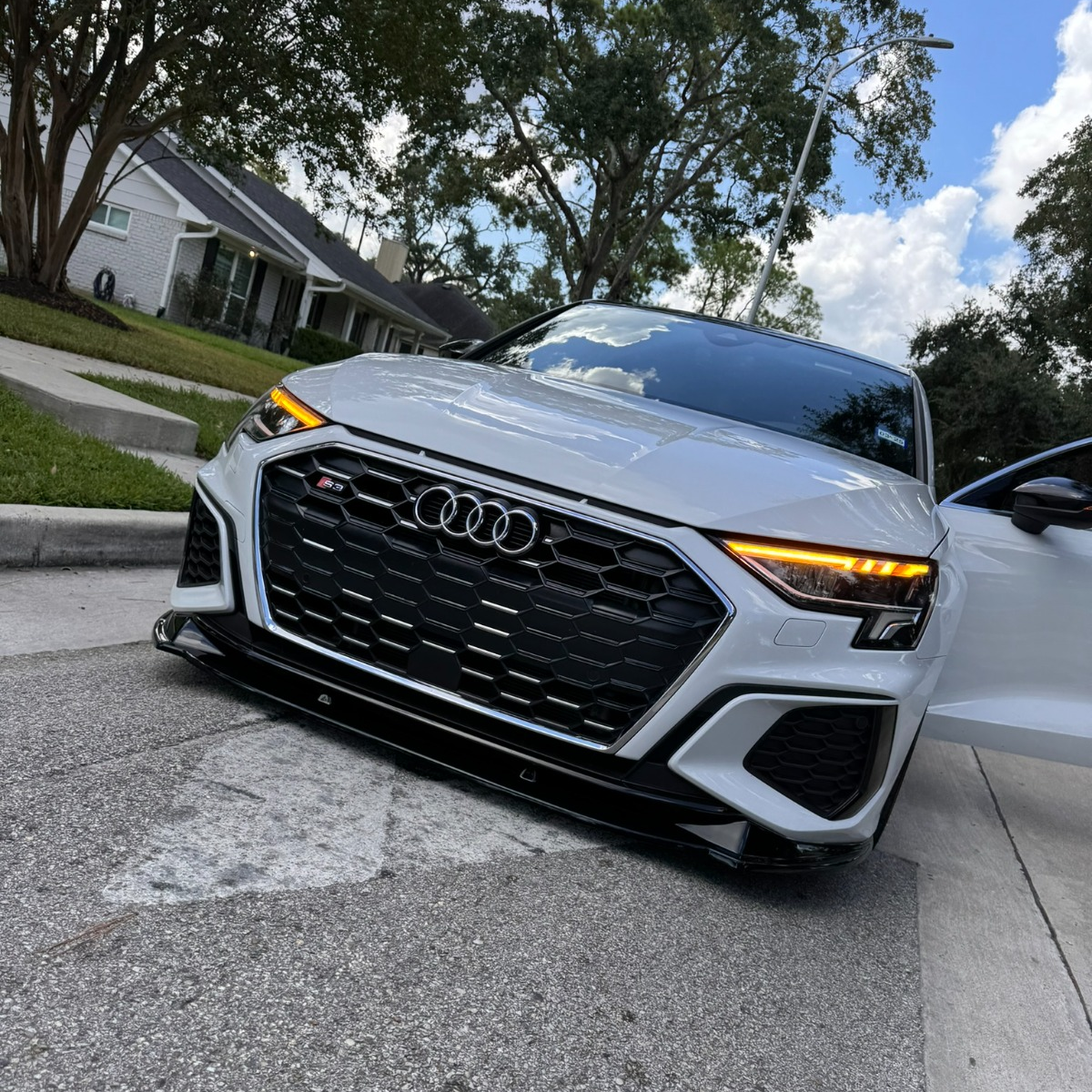 Audi A3 S-Line & S3 8Y Facelift Carbon Fibre Style Front Lip Splitter (2020-2023)