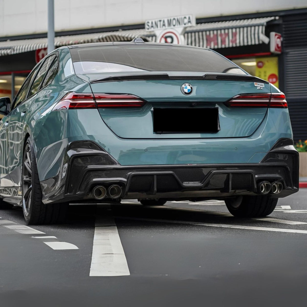 BMW 5 Series G60 G61 Pre-Preg Dry Carbon Fibre Tk Style Rear Diffuser By OPTIC (2024+)