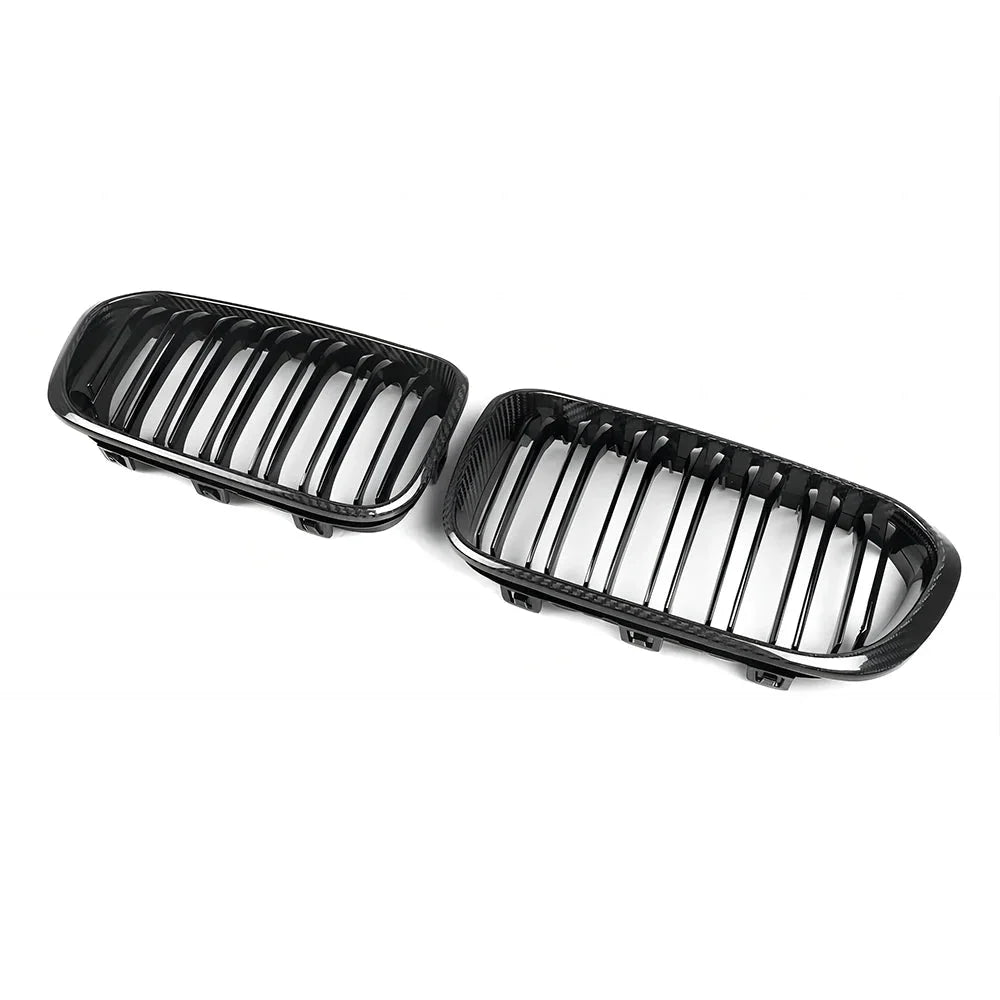 Carbon Fibre Double Slat Front Grills For BMW 1 Series LCI F20 F21 (2015-2019)