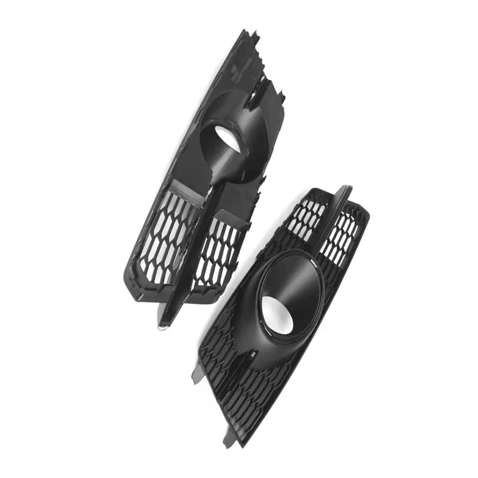 Audi A6 S-Line / S6 C7 Facelift Gloss Black Fog Light Grills (2016-2018)