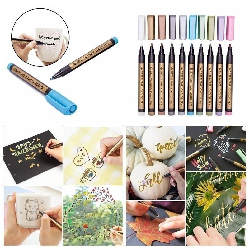 Waterproof Glitter Paint Marker (10-Pack)