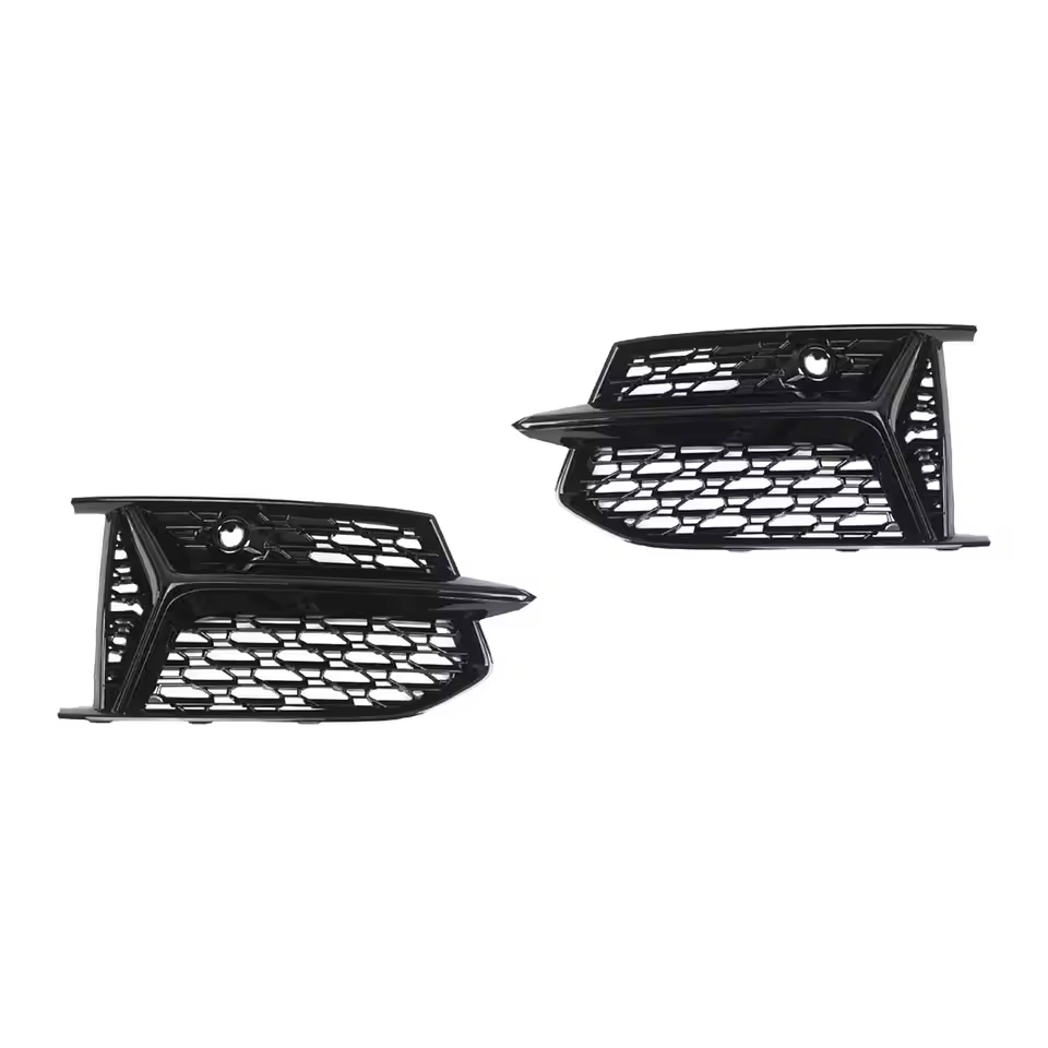 Audi A6 S-Line / S6 C8 Gloss Black Fog Light Grills (2019-2024)