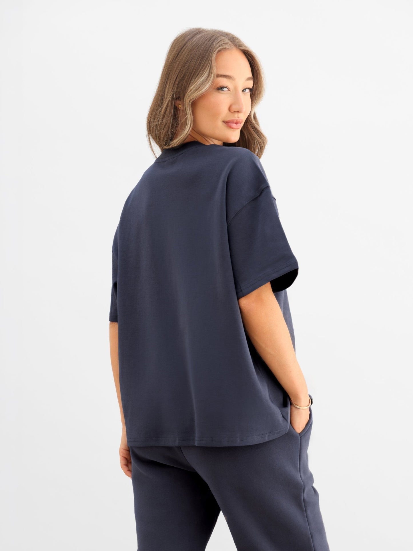 Basic Boxy Oversized T-Shirt - True Navy