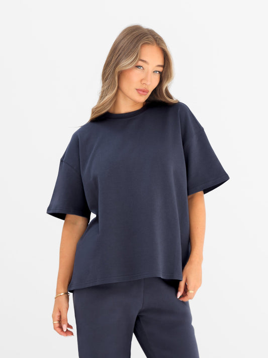 Basic Boxy Oversized T-Shirt - True Navy