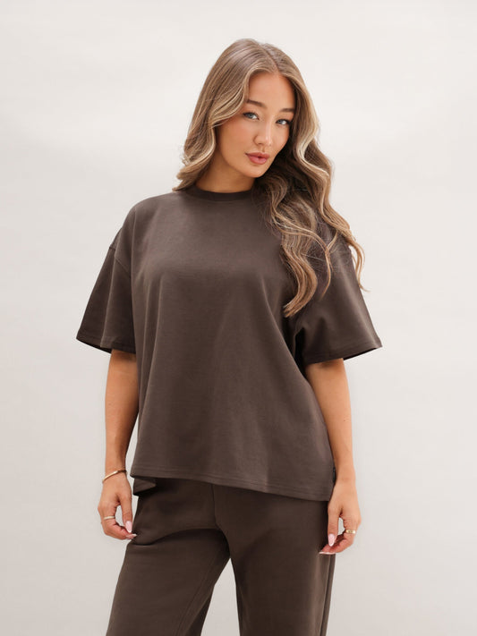 Basic Boxy Oversized T-Shirt - Cocoa Brown