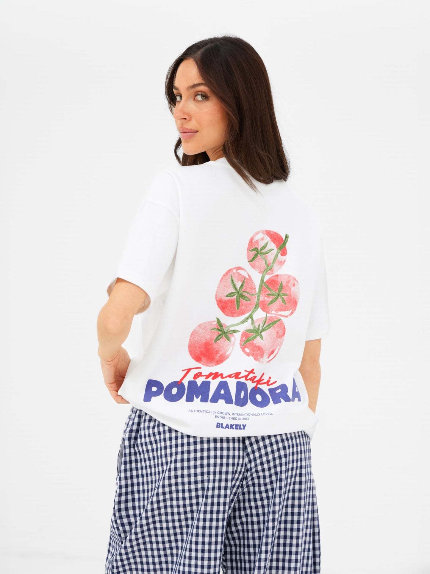 Tia Tomato Oversized T-Shirt - White