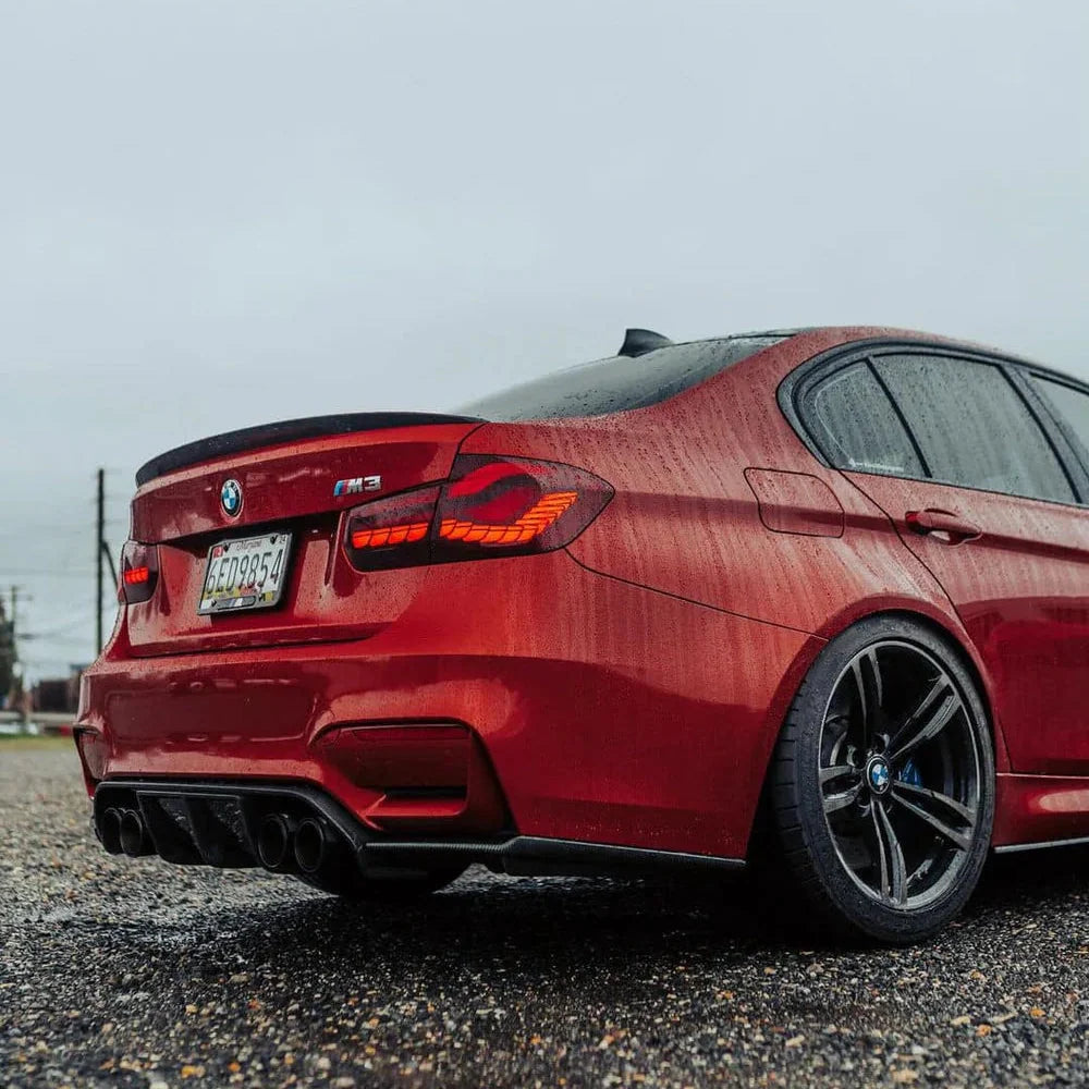 BMW 3 Series F30 / M3 F80 Pre-Preg Dry Carbon Fibre P Style Rear Spoiler By OPTIC (2014-2019)