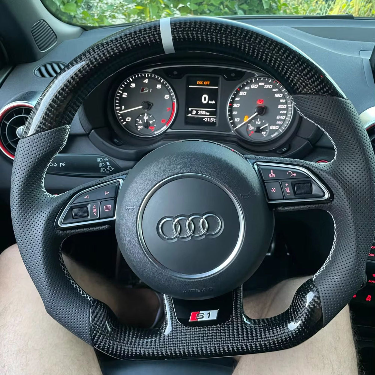 OPTIC Carbon Fibre Custom Steering Wheel For AUDI A3 S3 RS3 8V (2013-2016)