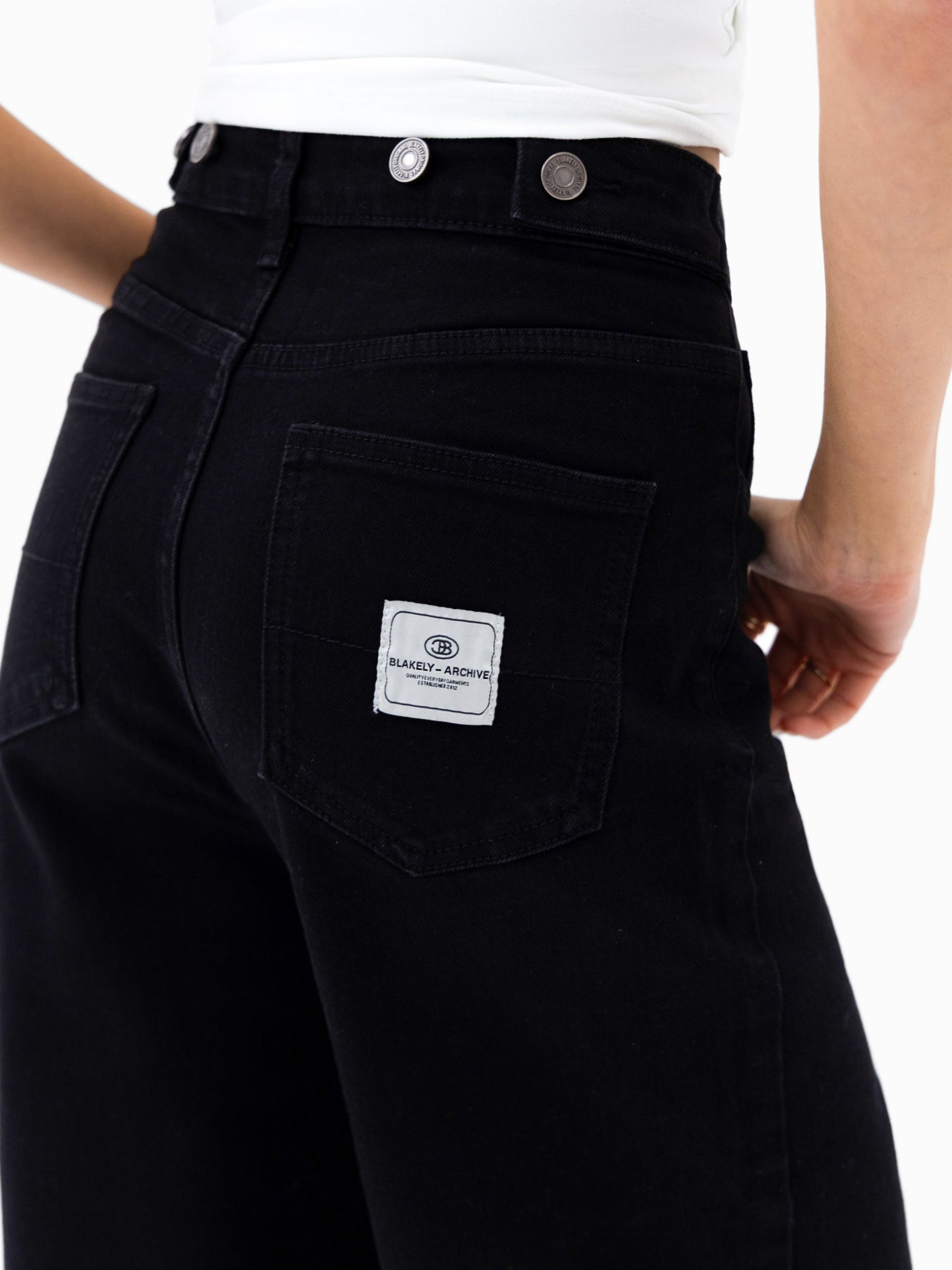 Wide Cut Jeans - Black