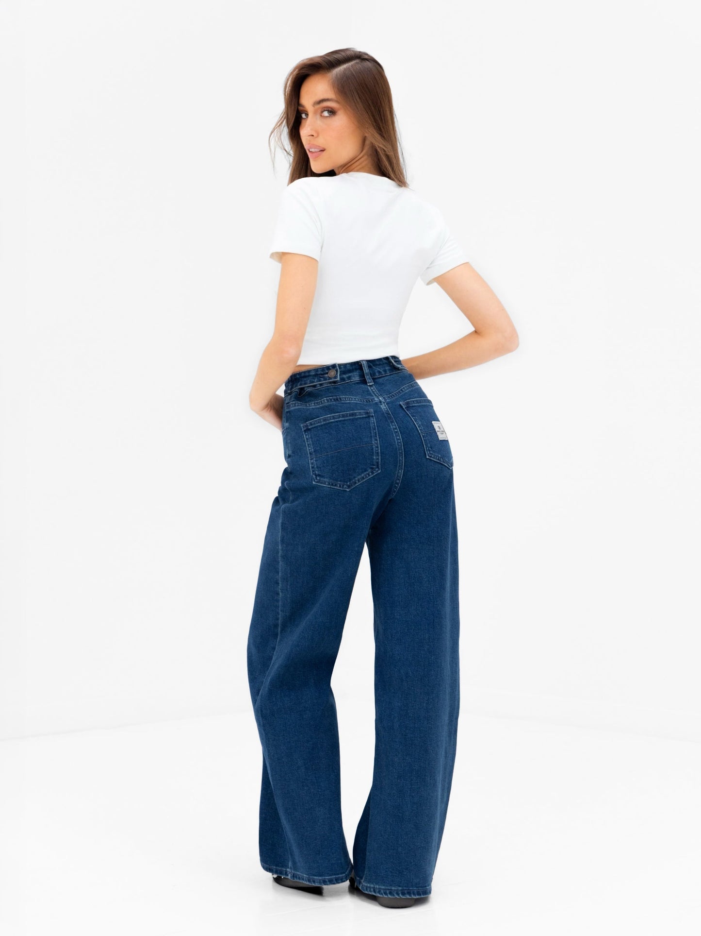 Wide Cut Jeans - Dark Blue Wash