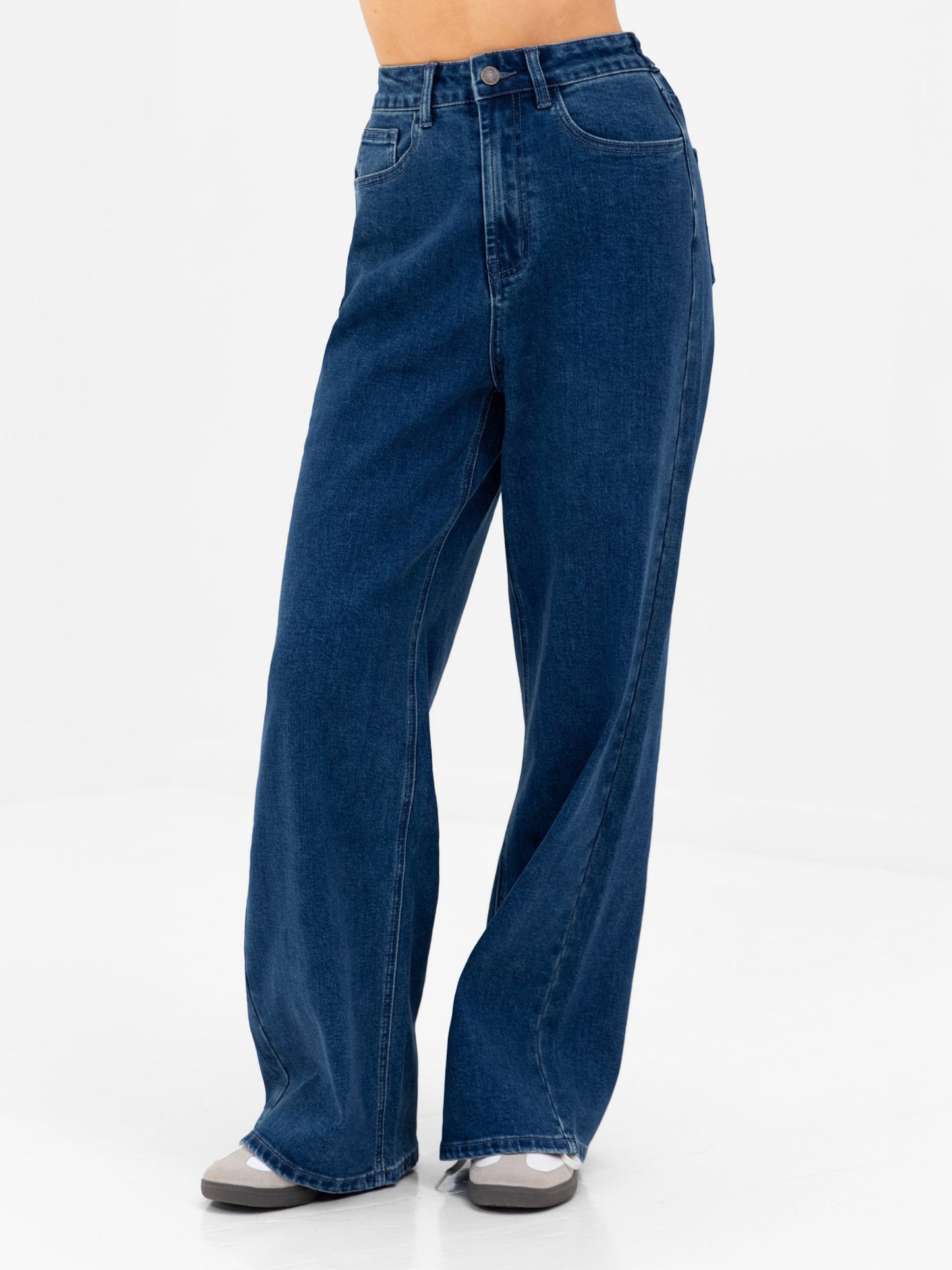 Wide Cut Jeans - Dark Blue Wash