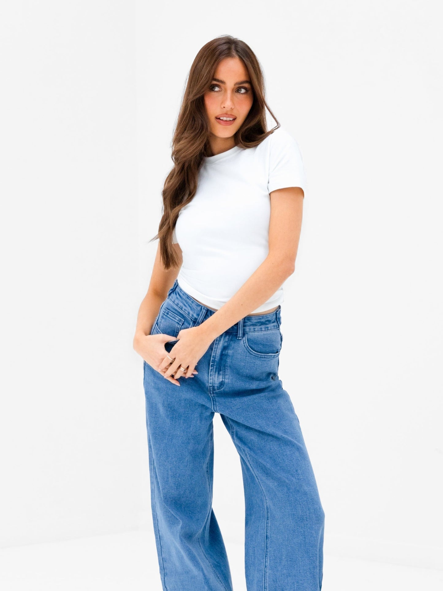 Wide Cut Jeans - Classic Blue