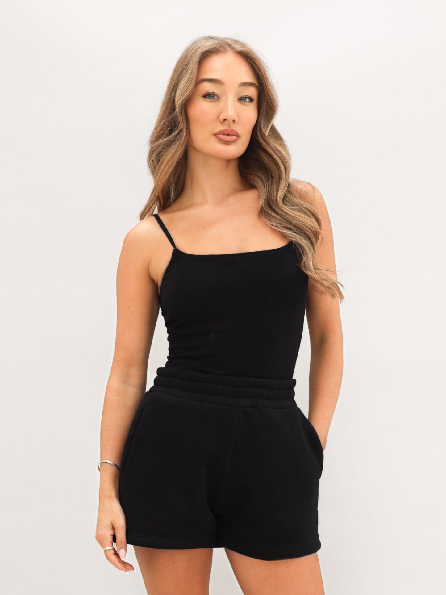 Basic Built-In-Bra Bodysuit - Black
