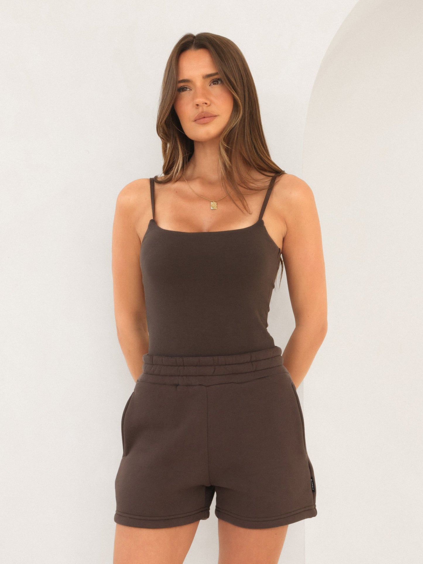 Basic Built-In-Bra Bodysuit - Cocoa Brown