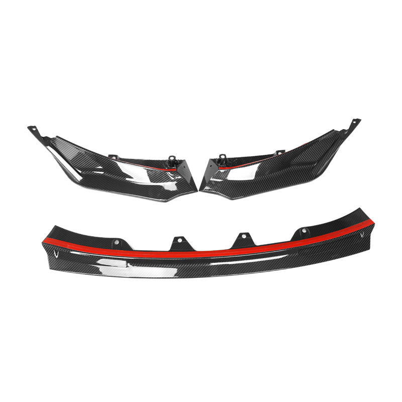 BMW M3 G80 G81 / M4 G82 G83 Pre-Preg Dry Carbon Fibre V Style Front Lip Splitter By OPTIC (2021+)