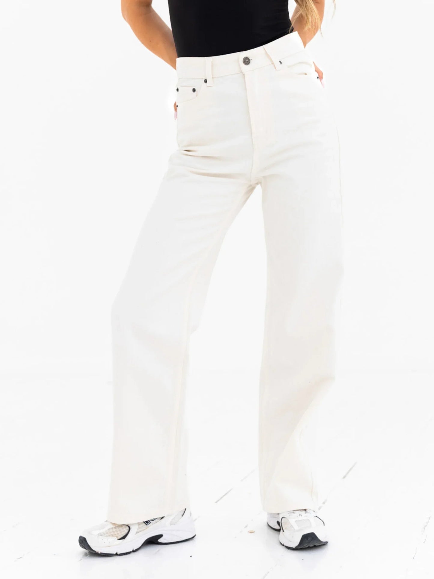 Wide Leg Jeans - Off White