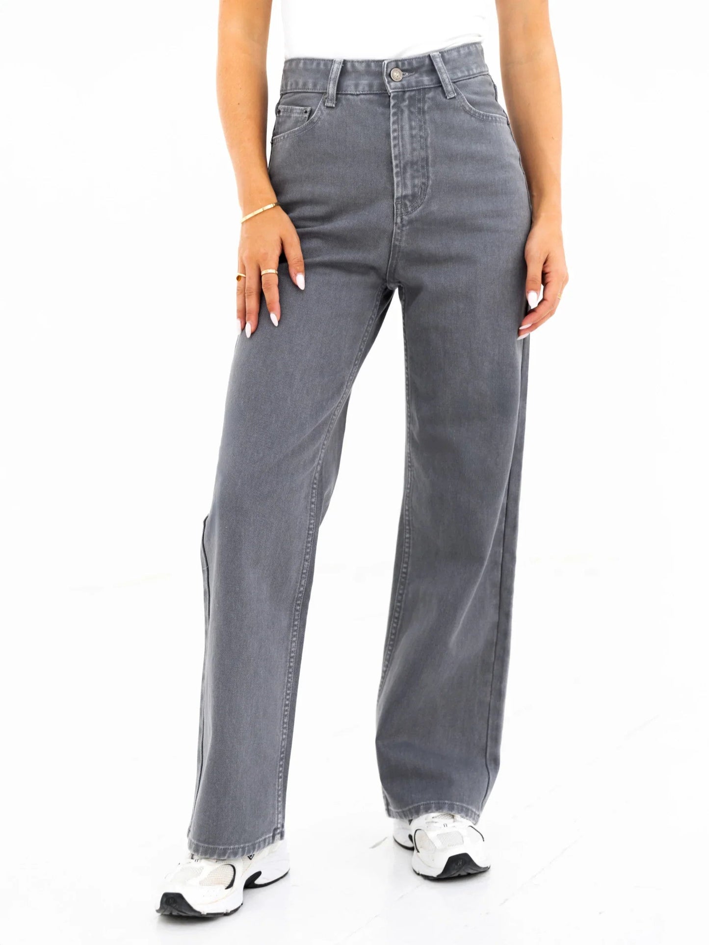 Wide Leg Jeans - Grey