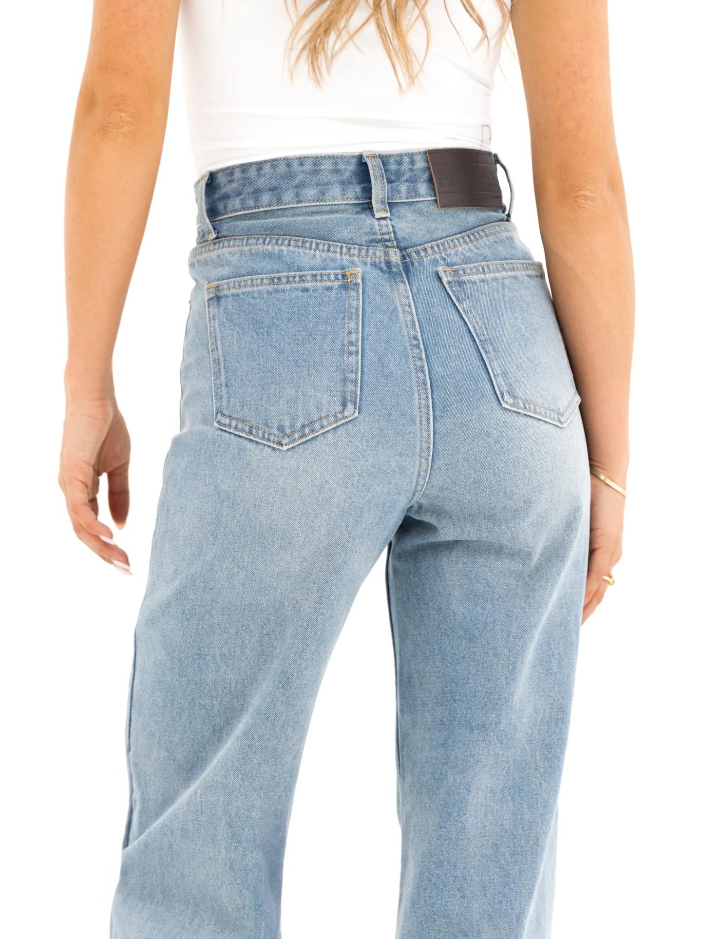 Wide Leg Jeans - Faded Blue