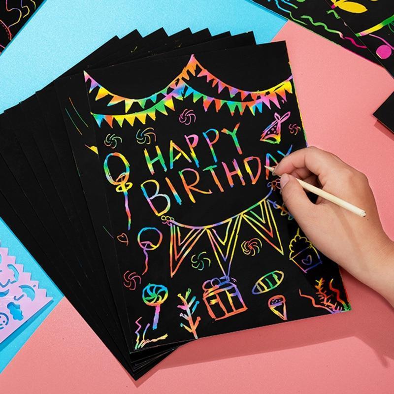 Rainbow Scratch Art Paper Set