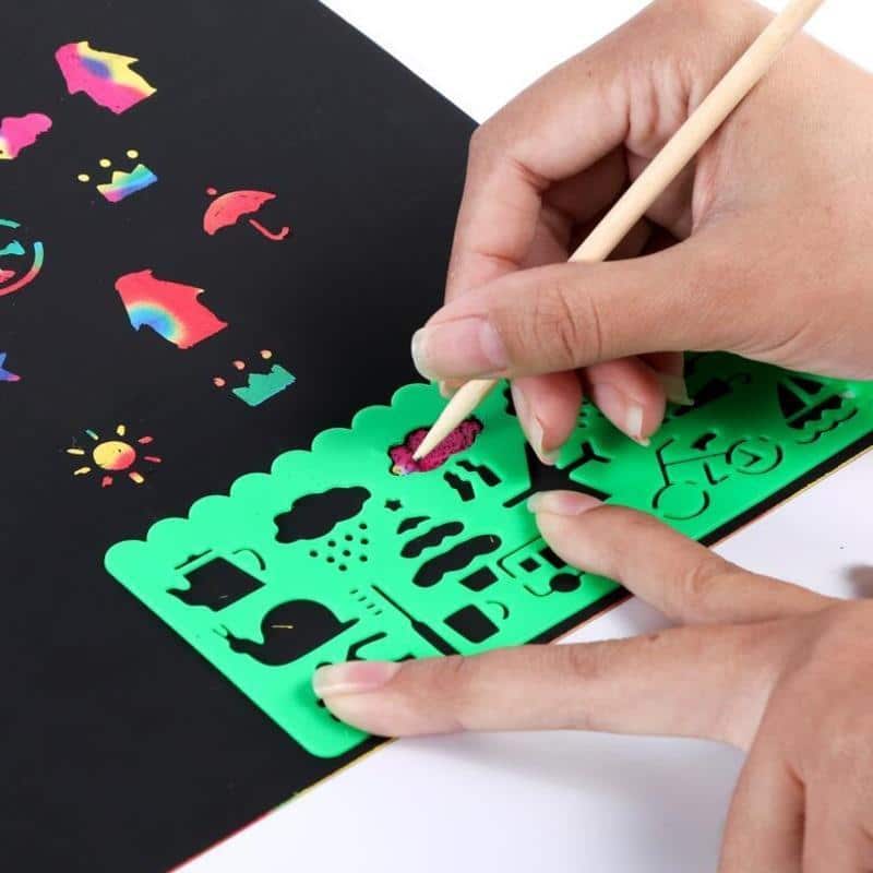 Rainbow Scratch Art Paper Set