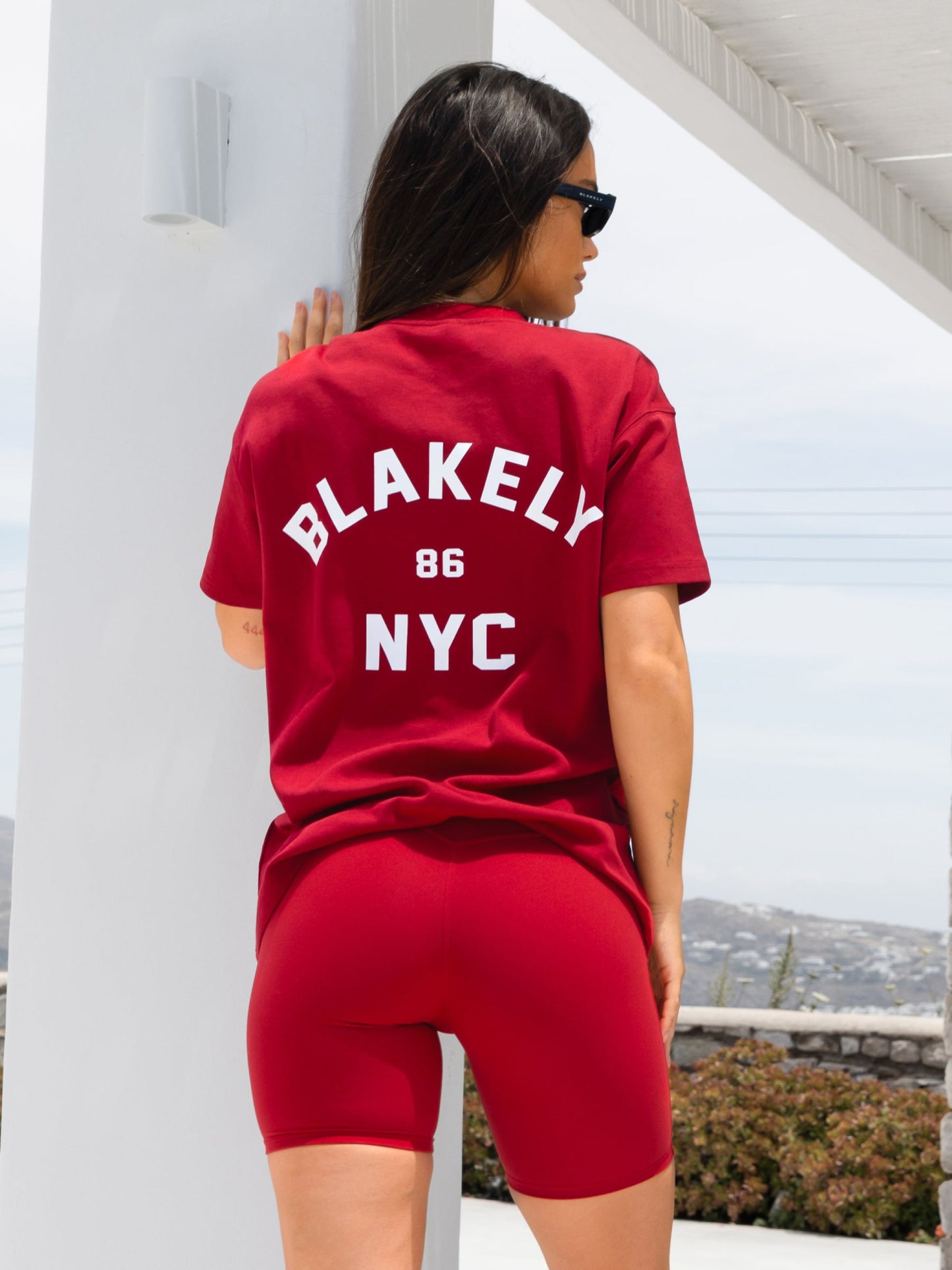 NYC Oversized T-Shirt - Cherry Red
