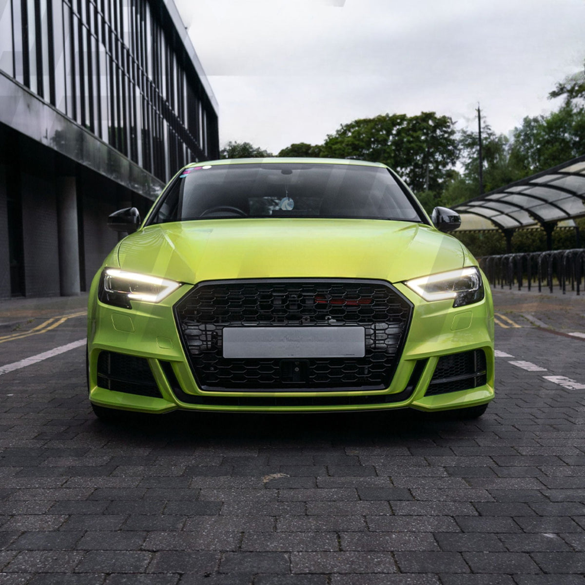 Audi A3/S3 8V RS3 Style Gloss Black Honeycomb Grill (2016-2020)