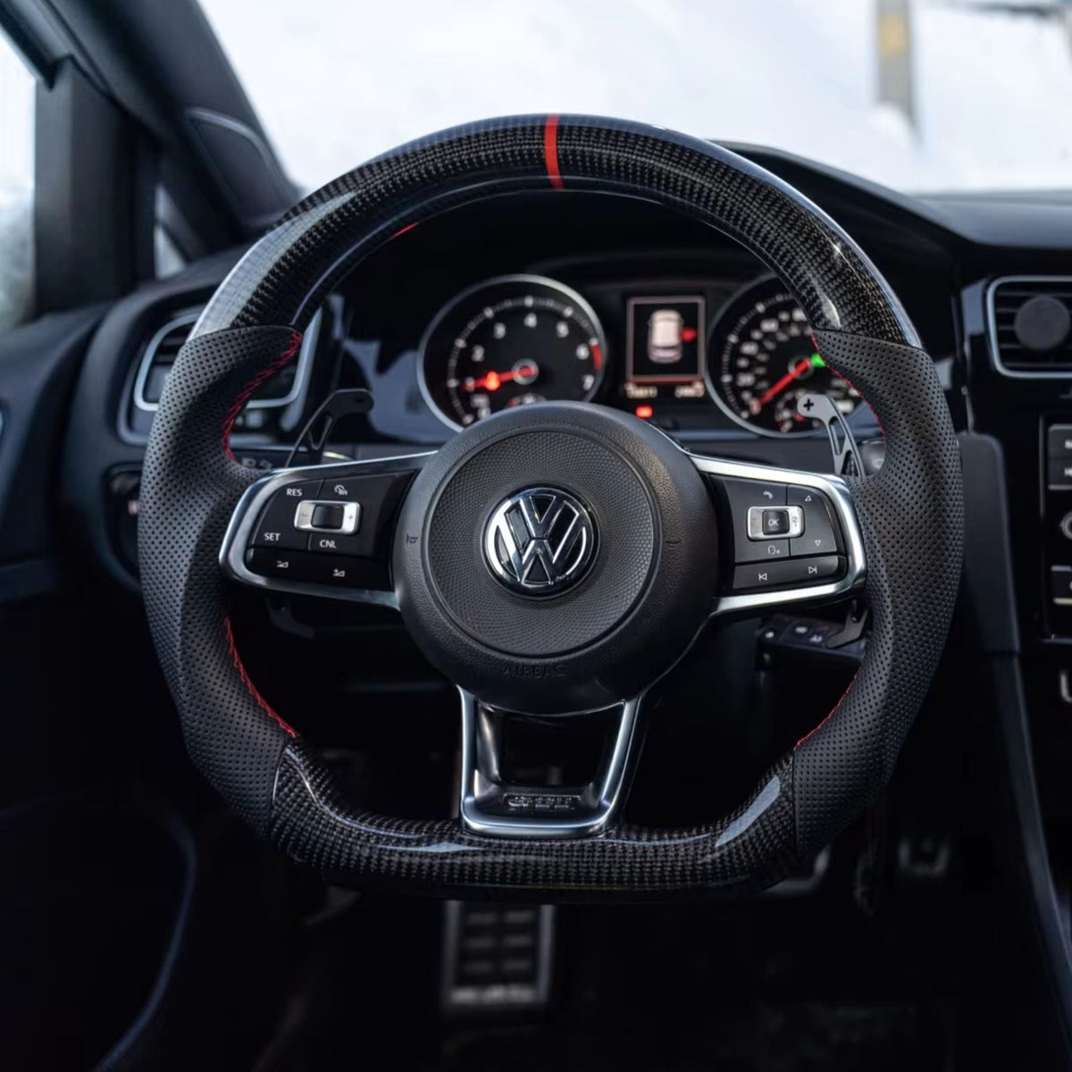 OPTIC Carbon Fibre Custom Steering Wheel For VW Golf MK7 & MK7.5 (2013-2020)