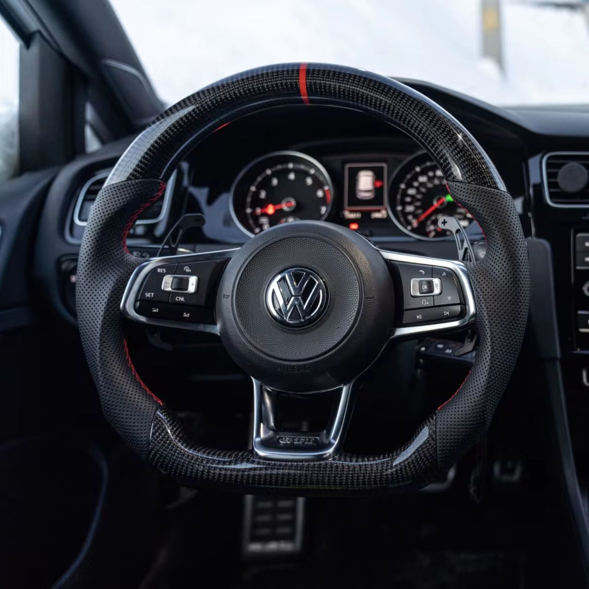 OPTIC Carbon Fibre Custom Steering Wheel For VW Scirocco MK3 (2013-2018)