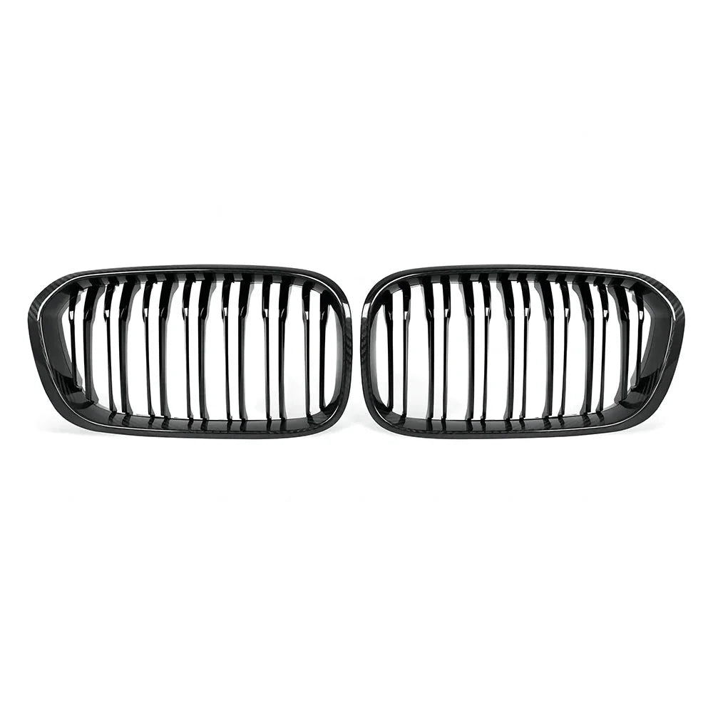 Carbon Fibre Double Slat Front Grills For BMW 1 Series LCI F20 F21 (2015-2019)