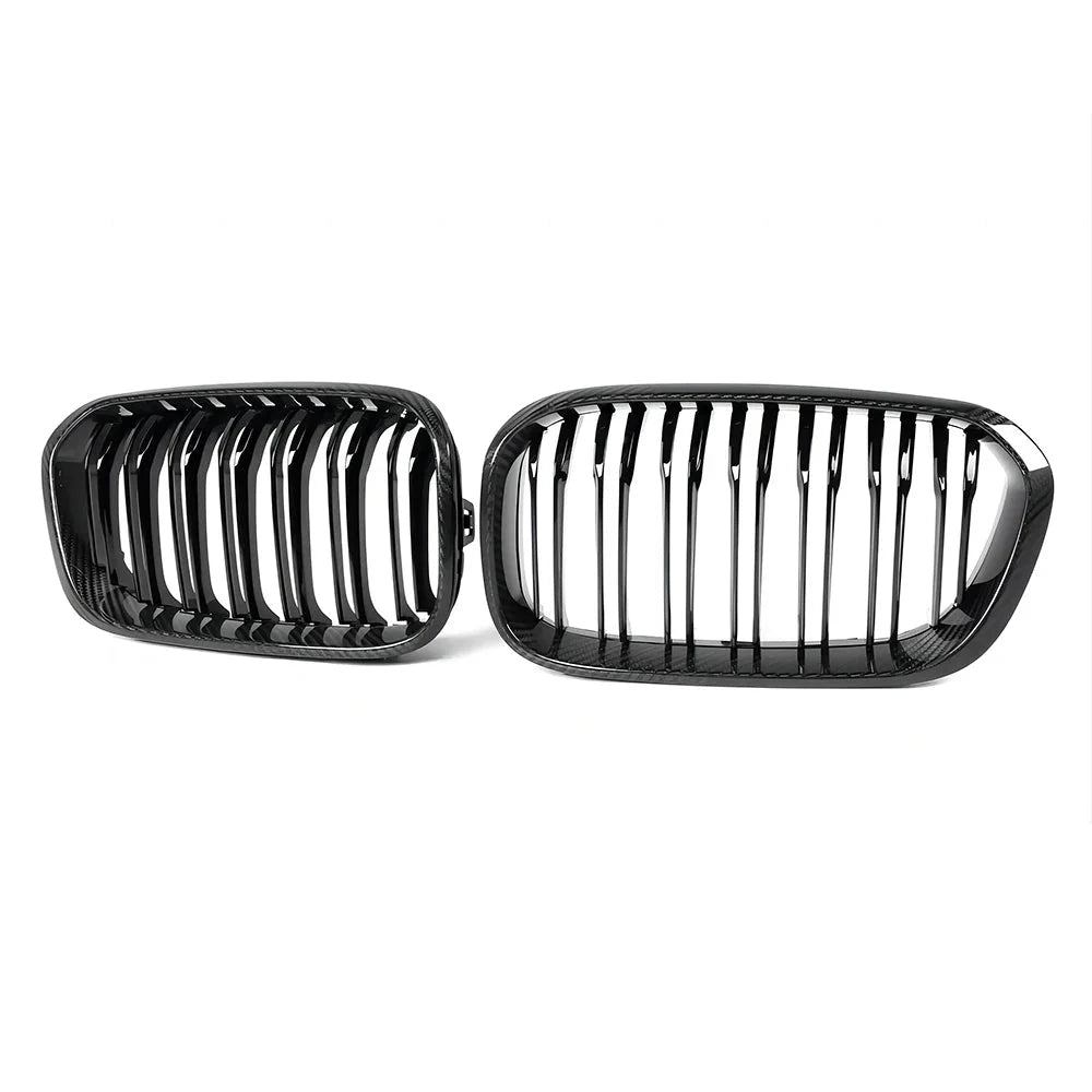 Carbon Fibre Double Slat Front Grills For BMW 1 Series LCI F20 F21 (2015-2019)