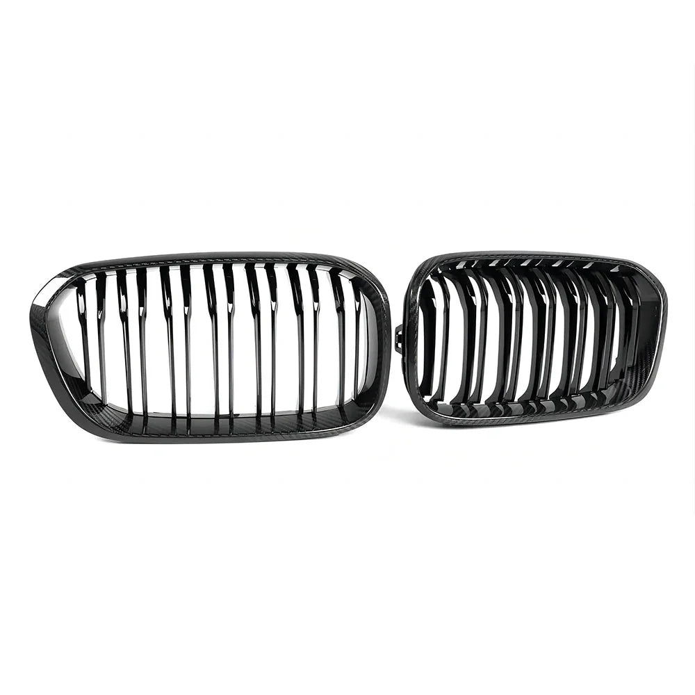 Carbon Fibre Double Slat Front Grills For BMW 1 Series LCI F20 F21 (2015-2019)