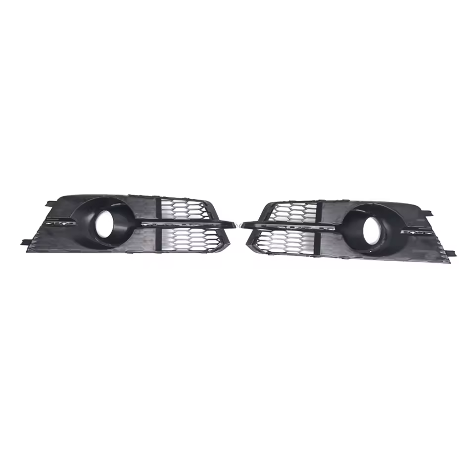 Audi A6 S-Line / S6 C7 Facelift Gloss Black Fog Light Grills (2016-2018)