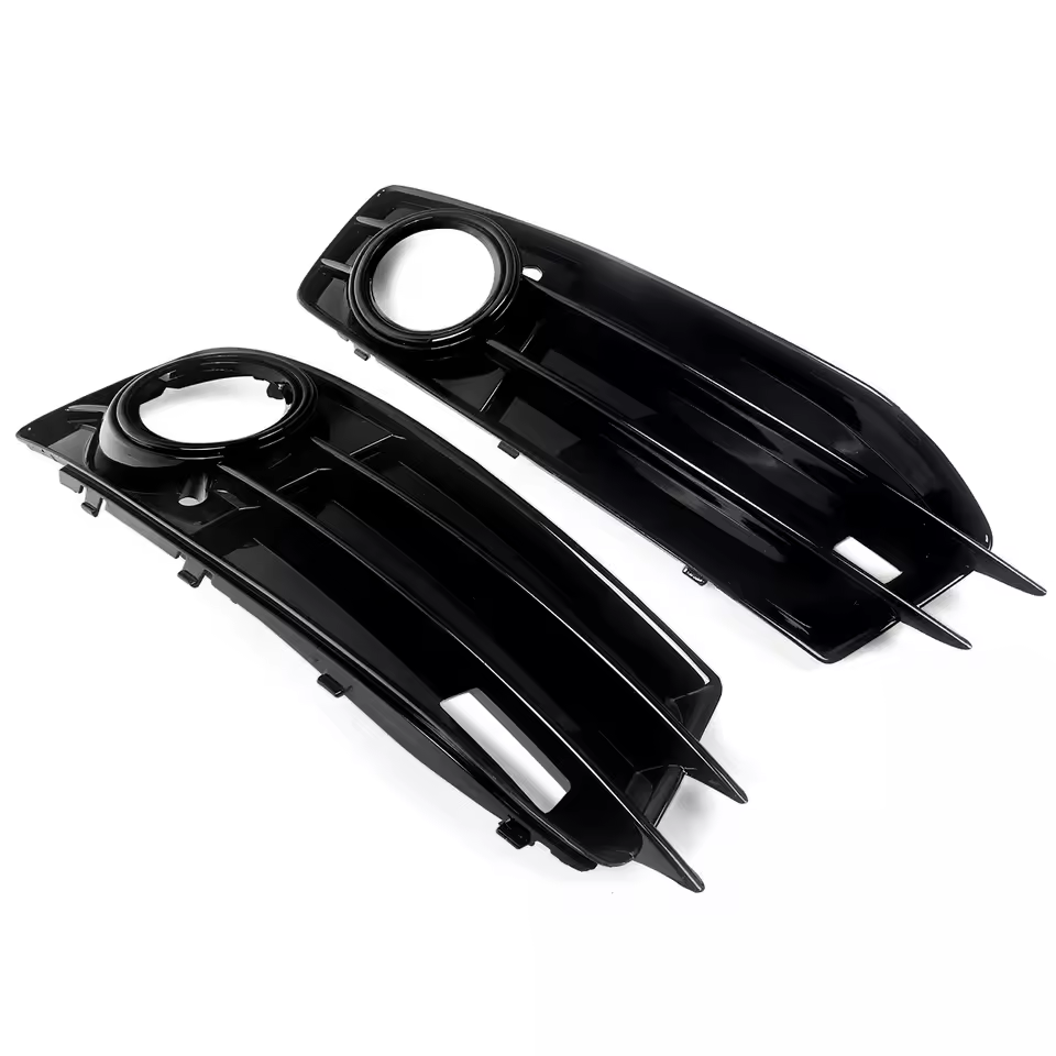 Audi A3 8P S-Line Gloss Black Fog Light Grills (2008-2012)