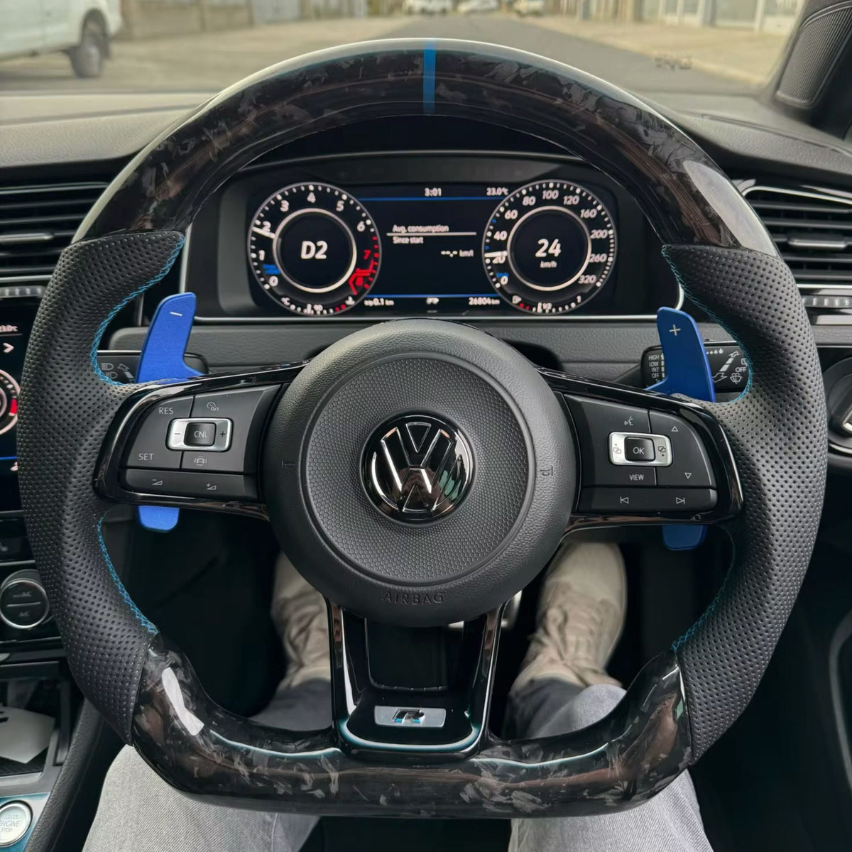 OPTIC Forged Carbon Fibre Custom Steering Wheel For VW Golf MK7 & MK7.5 (2013-2020)
