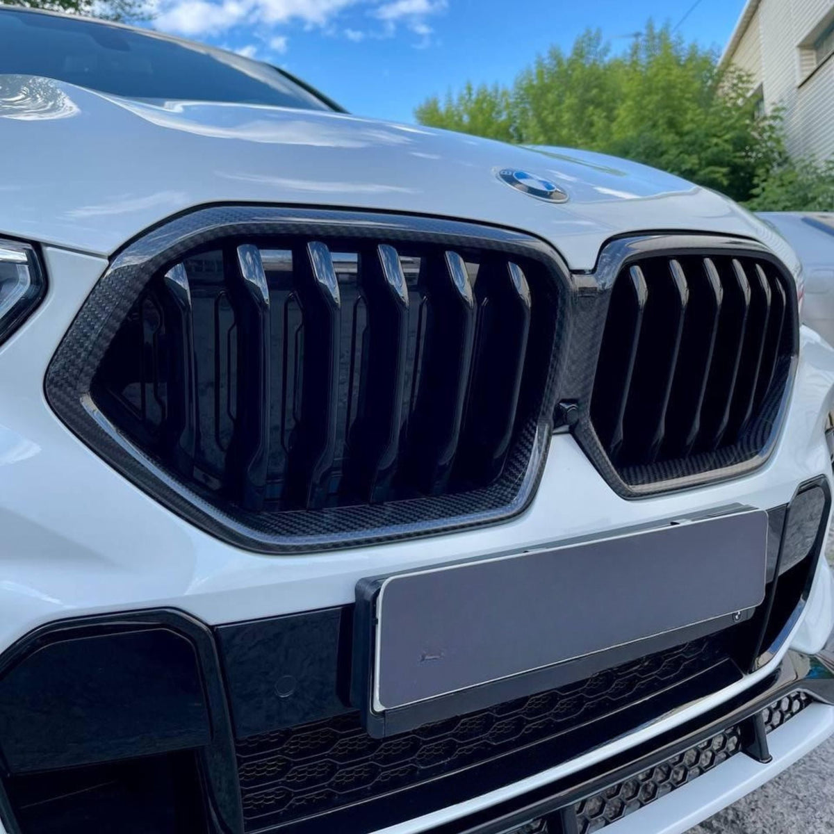 BMW X6 & X6M G06 F96 Carbon Fibre Single Slat Front Grills (2019-2022)