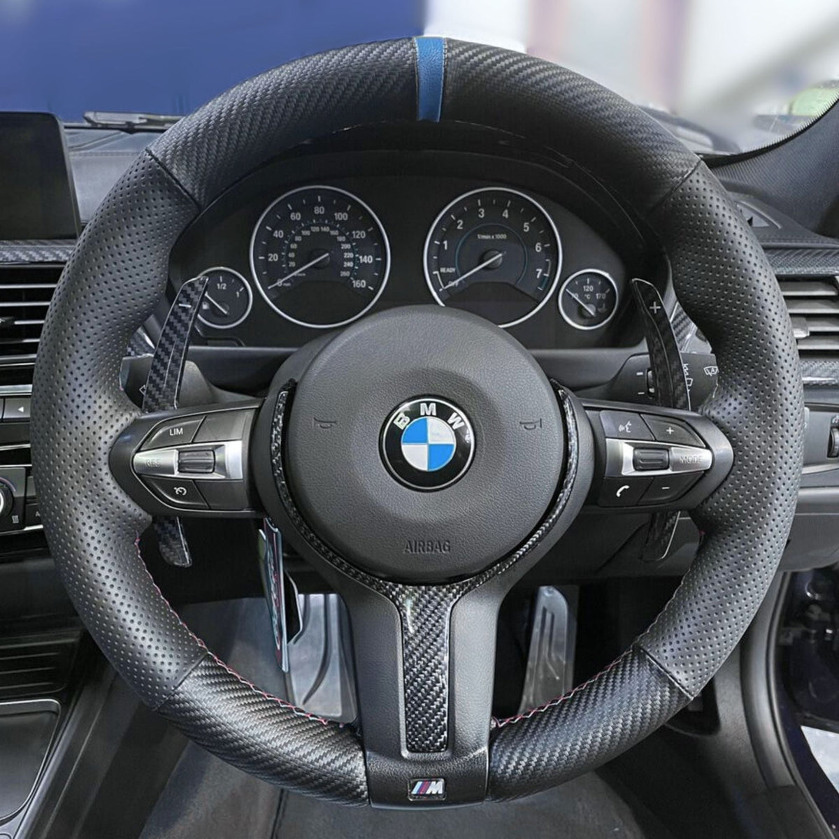 Carbon Fibre Steering Wheel Trim For BMW F Series M Sport Steering Wheel